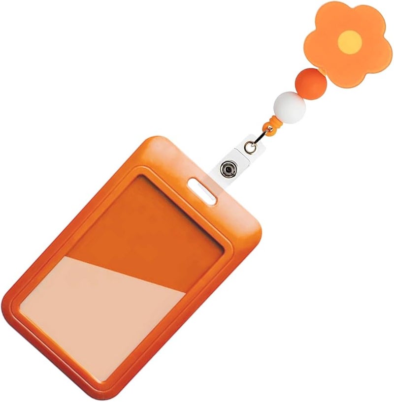 Blue Retractable ID Card Holder Water Repellent ABS Sliding Lid for Office School Travel - Image 1